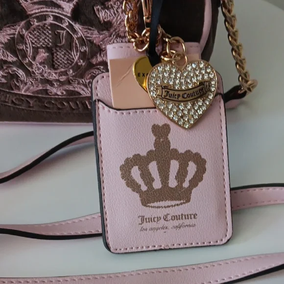 Juicy Couture Classic Scottie Dogs Pink and Brown Mini Satchel - Picture 4 of 10